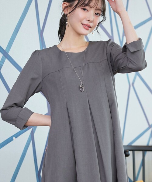 「Tiaclasse」 長袖ワンピース M ベージュ レディース_画像7