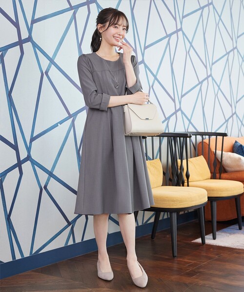 「Tiaclasse」 長袖ワンピース M ベージュ レディース_画像8