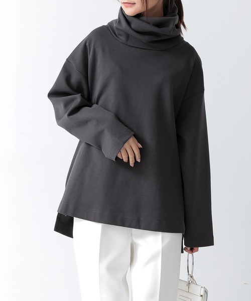 「and it_」 「LARU」長袖カットソー M-L チャコールグレー レディース_画像4
