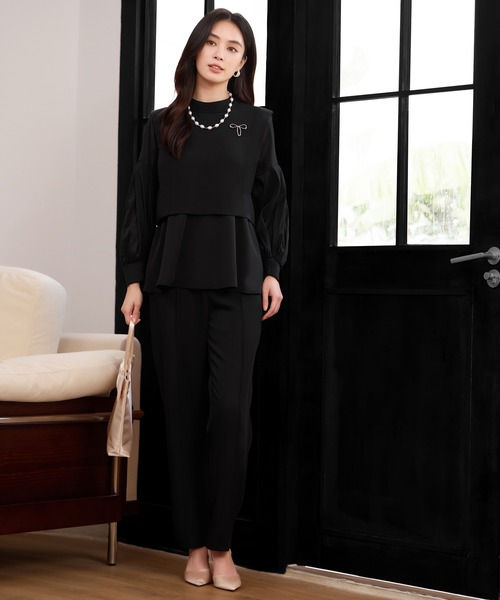 DRESS+（ドレスプラス） パンツドレス ペプラムパンツセットアップ
