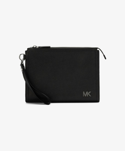 【 未使用級 】マイケルコース メンズ クラッチバッグ MKシグネチャー 黒 MICHAEL KORS（マイケルコース） クラッチバッグ FREE ブラック メンズ