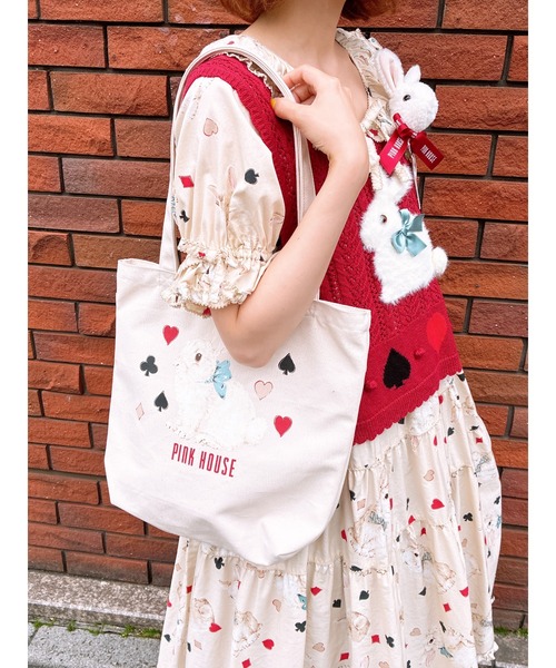 PINK HOUSE（ピンクハウス） トートバッグ Rabbit Marchプリントバッグ
