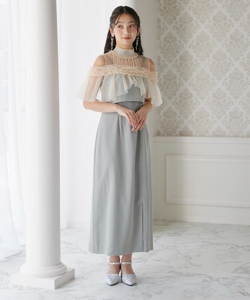 「Jolie et Jolie」 ノースリーブワンピース M グレー レディース_画像4
