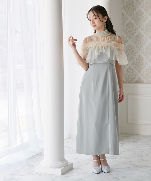 「Jolie et Jolie」 ノースリーブワンピース M グレー レディース_画像5