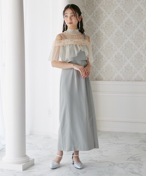 「Jolie et Jolie」 ノースリーブワンピース M グレー レディース_画像6