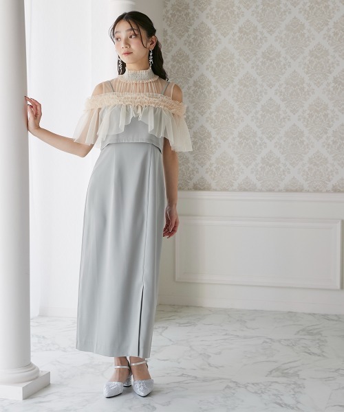「Jolie et Jolie」 ノースリーブワンピース M グレー レディース_画像7