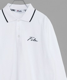 FILA - フィラゴルフ FILA GOLF ロゴ刺繍 カノコポロシャツ ホワイト FILA GOLF ポロシャツ GOLF/フィラゴルフ ゴルフウェア ブランド