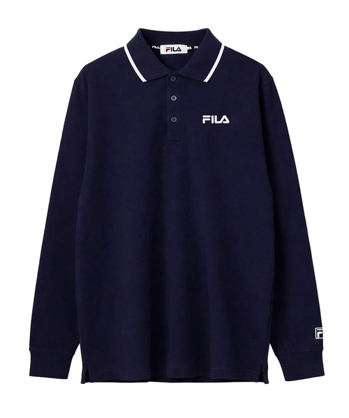 FILA（フィラ） ポロシャツ ポロシャツ 長袖 綿100% 鹿の子 筆記体ロゴ