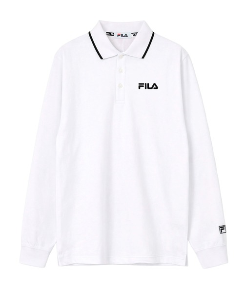 FILA（フィラ） ポロシャツ ポロシャツ 長袖 綿100% 鹿の子 筆記体ロゴ