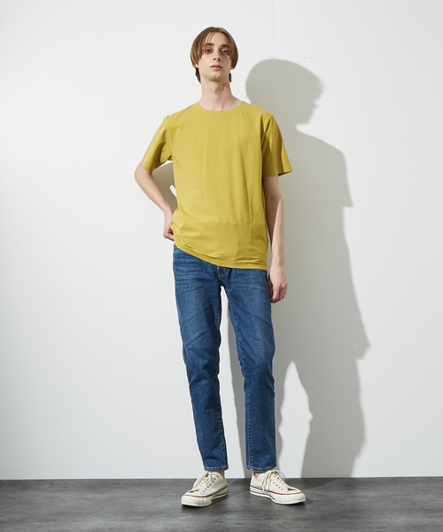 ABAHOUSE tシャツ 「ノンストレス」COTTON LYCRA 圧着 クルー