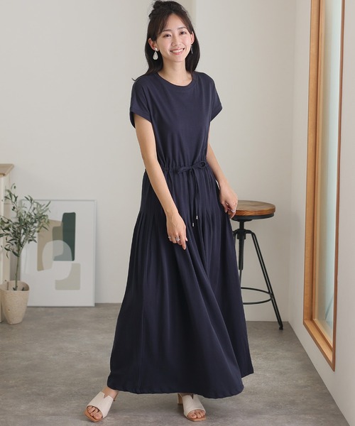 ElegChic ワンピース タックスカートワンピース : ZOZOTOWN