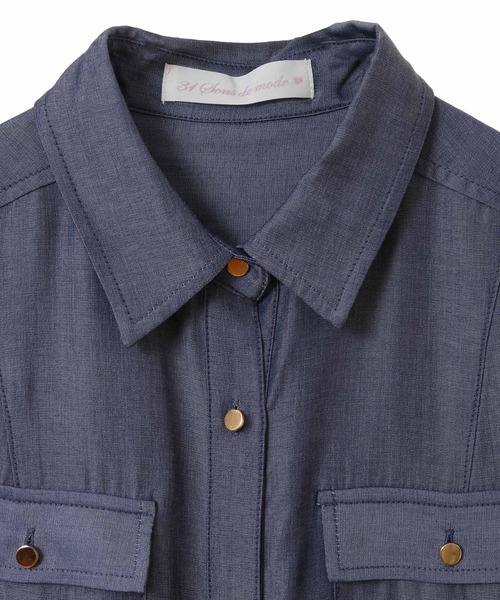 ワンピース レース切替シャツワンピース Sons de