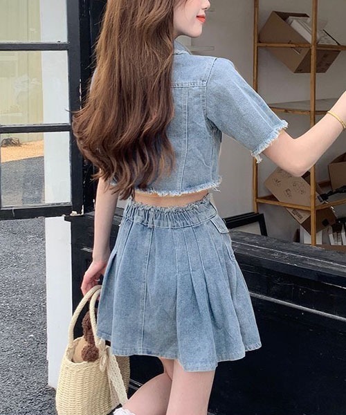 gossip!ロサンゼルス セットアップ デニムジャケット+ ミニスカート