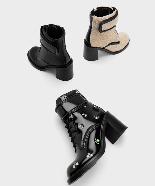 ロザリーレザーアンクルブーツ CHARLES ＆ KEITH ブーツ Rosalie ロザリー レザーアンクル
