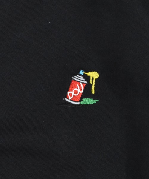 DOUBLE STEAL トレーナー スウェット スプレー刺繍 ハーフZIP