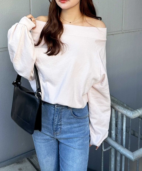 トレーナー スウェット 2wayサイドジップオフショルプルオーバー レディース nelliy. トレーナー スウェット 「新色追加」オフショル
