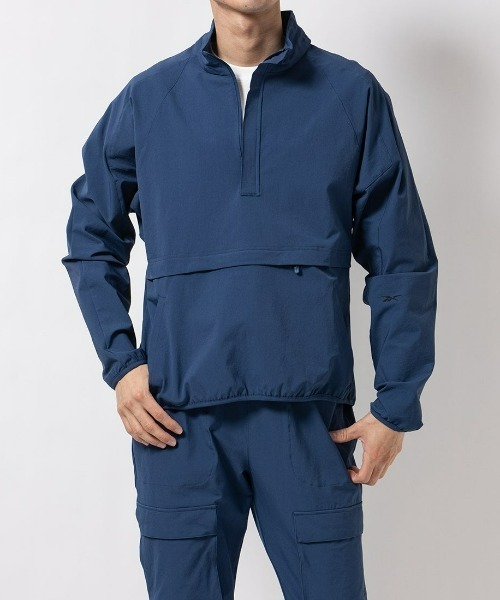 Hu22古着Reebokアノラック青ナイロンジャケット Reebok ナイロンジャケット アクティブ スカイストレッチ