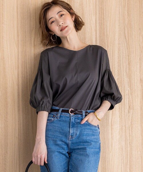 美品♡23区　洗えるスムースデザイン パフスリーブ カットソー ブラウス 23区 tシャツ 「新色追加/洗える」スムースデザイン