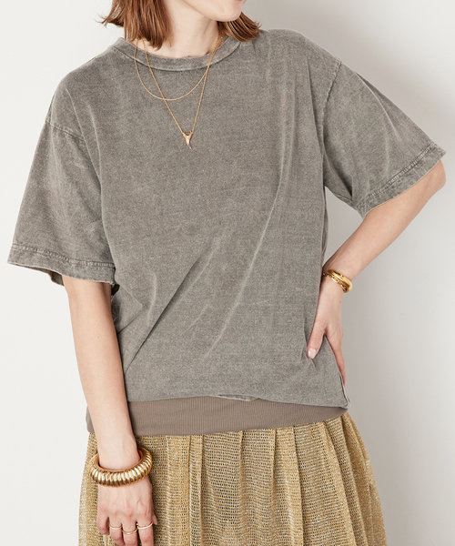 Deuxieme Classe Spice color Tシャツベージュ.カーキ Deuxieme Classe Spice color Tシャツベージュ.カーキ