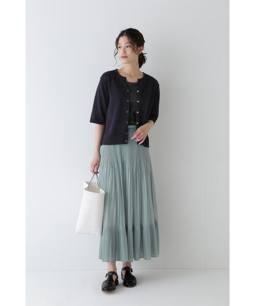 human woman（ヒューマンウーマン） スカート オーガンジープリーツ