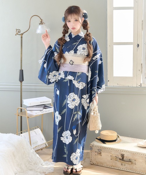 ひんやり 2way セパレート 浴衣 3点セット キャミワンピ 羽織り 兵児帯 ◎ひんやり 2wayセパレート浴衣 3点セット(キャミワンピース