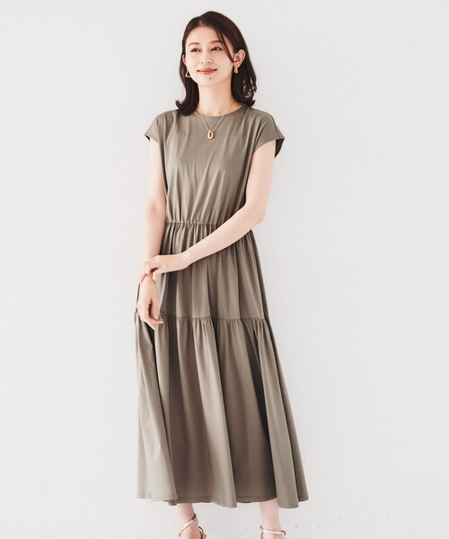 UNTITLED コットン なめらかな肌触り カットソー ロングワンピース 2 UNTITLED ワンピース 「コットン100/なめらかな肌触り
