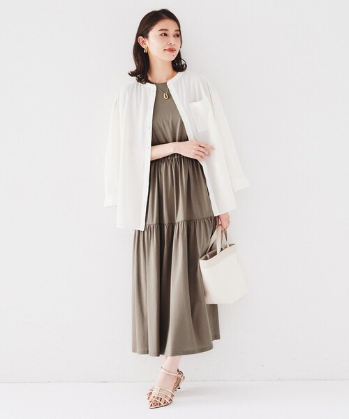 UNTITLED コットン なめらかな肌触り カットソー ロングワンピース 2 UNTITLED ワンピース 「コットン100/なめらかな肌触り
