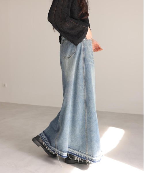 r*o様 【完売再販なし】フリンジデザインデニムスカート GRANCY デニムスカート 「GRANCY」Fringedesign Denim Skirt