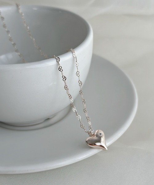 sowang ネックレス シャンパンピンクハートネックレス レディース