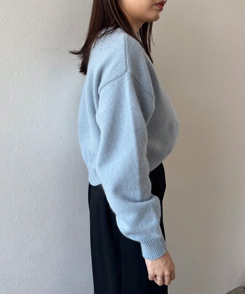 ユナイテッドアローズ UNITED ARROWS ラクーンカーディガン ニット 長袖 厚手 水色 ライトブルー /GV レディース ラクーン カーディガン（レディースファッション）（色：ブルー