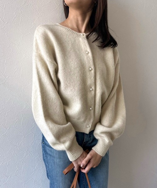 ユナイテッドアローズ UNITED ARROWS ラクーンカーディガン ニット 長袖 厚手 水色 ライトブルー /GV レディース ラクーン カーディガン（レディースファッション）（色：ブルー
