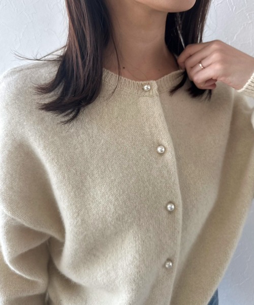 ユナイテッドアローズ UNITED ARROWS ラクーンカーディガン ニット 長袖 厚手 水色 ライトブルー /GV レディース Sweater｜TOPS｜ユナイテッドアローズ（UNITED ARROWS）｜WOMEN