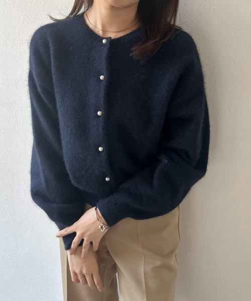 ユナイテッドアローズ UNITED ARROWS ラクーンカーディガン ニット 長袖 厚手 水色 ライトブルー /GV レディース Sweater｜TOPS｜ユナイテッドアローズ（UNITED ARROWS）｜WOMEN