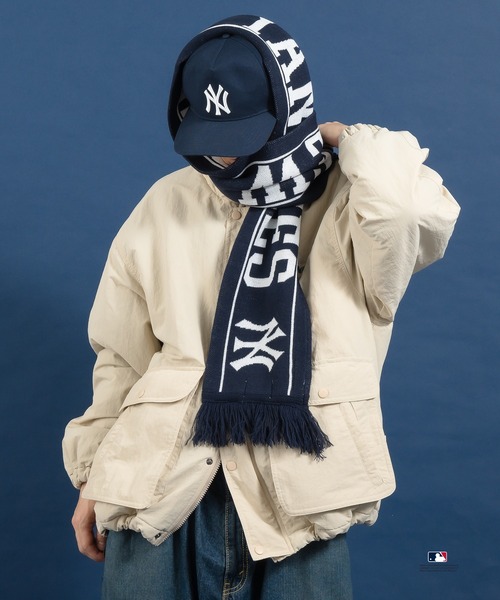 Perushu マフラー × MLB ジャガードニットマフラー メンズ レディース