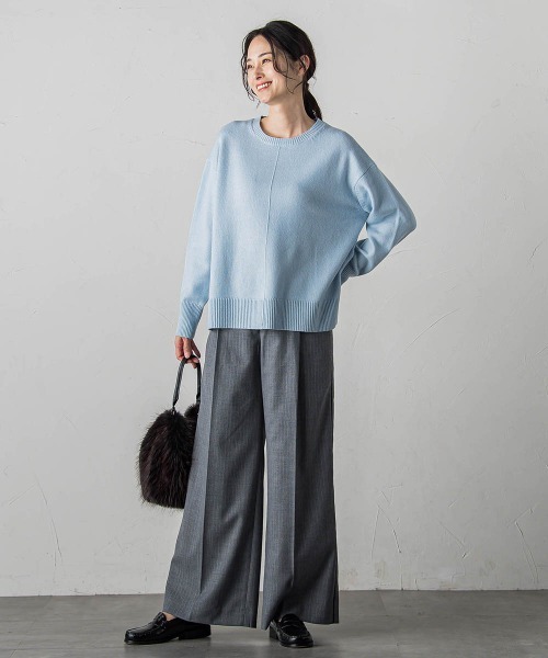 ロートレアモン（LAUTREAMONT）/ボクシーシルエットニットプルオーバー≪ウール100%/手洗い可能≫ LAUTREAMONT（ロートレアモン） ニット セーター ボクシーシルエット