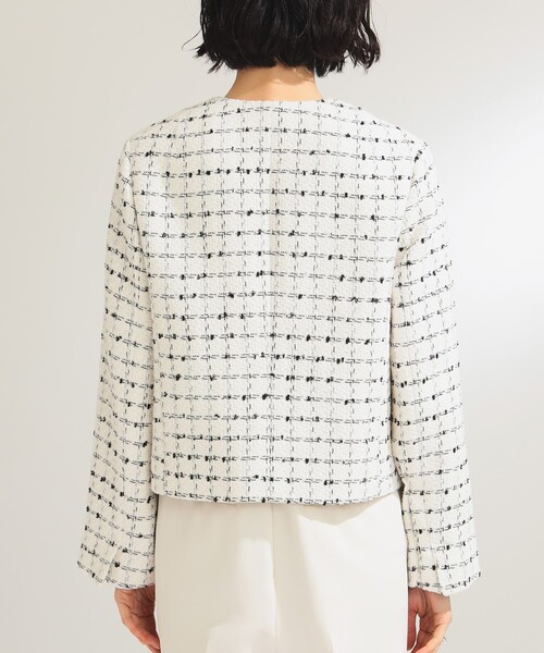 【2025SS】Demi-Luxe BEAMSノーカラージャケット ホワイト Demi-Luxe BEAMS（デミルクス ビームス）のノーカラージャケット通販