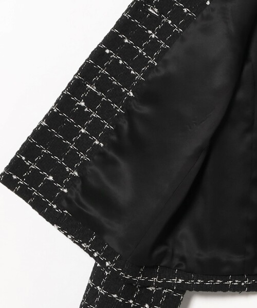 【Demi-Luxe BEAMS】レディース　ツイード　ノンカラージャケット Demi-Luxe BEAMS（デミルクス ビームス） ジャケット ノーカラー