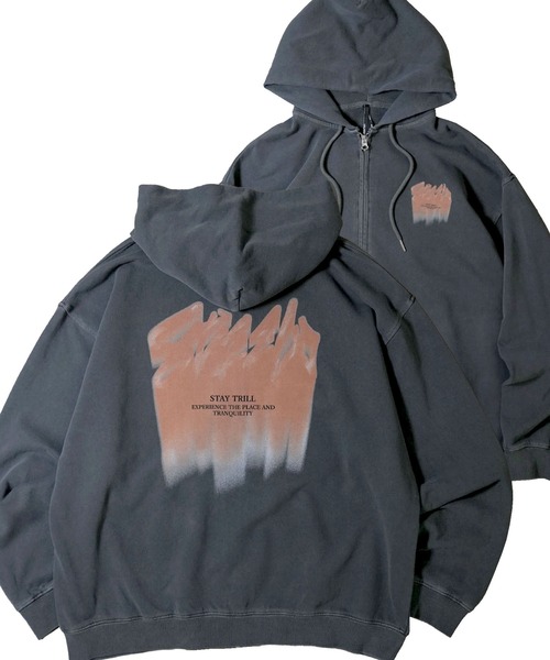 Starting Over パーカー pigment graphic embroidery zip hoodie