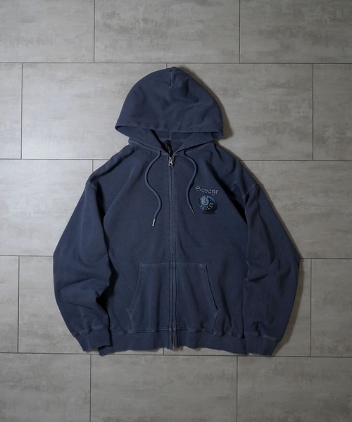 Starting Over パーカー pigment graphic embroidery zip hoodie
