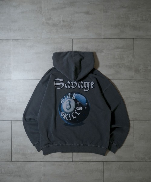 Starting Over パーカー pigment graphic embroidery zip hoodie