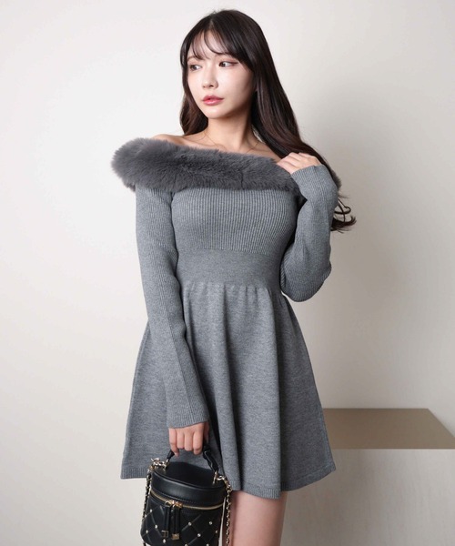 lip service ニットワンピース LIP SERVICE（リップサービス） ワンピース フロントZIPニットプリーツ