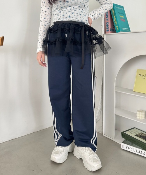 SOLLON.（ソルロン） スカート フリルレースレイヤードチュール