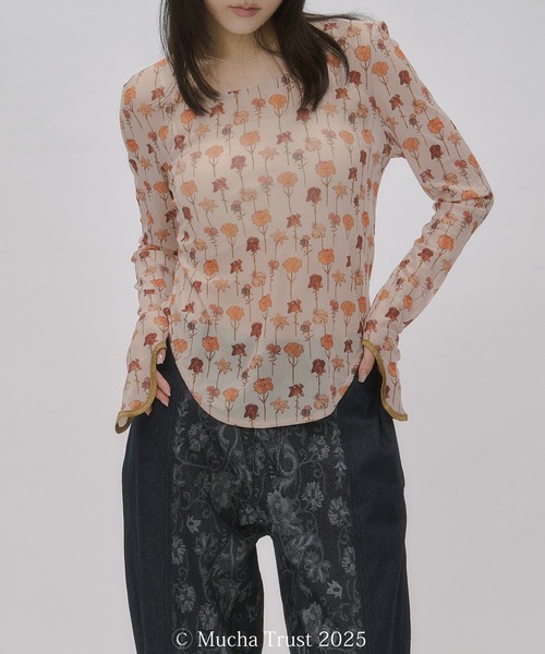 Ezick tシャツ 「Ezick×MUCHA」シアートップス レディース : ZOZOTOWN