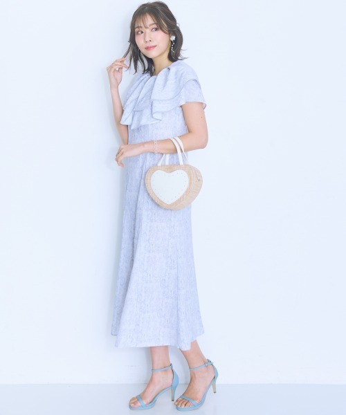 marun ワンピース 「大きいサイズ」パイピングケープデザイン