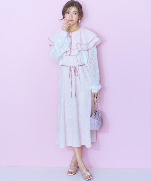 marun（マルン） ワンピース 半袖 「大きいサイズ」パイピングケープ
