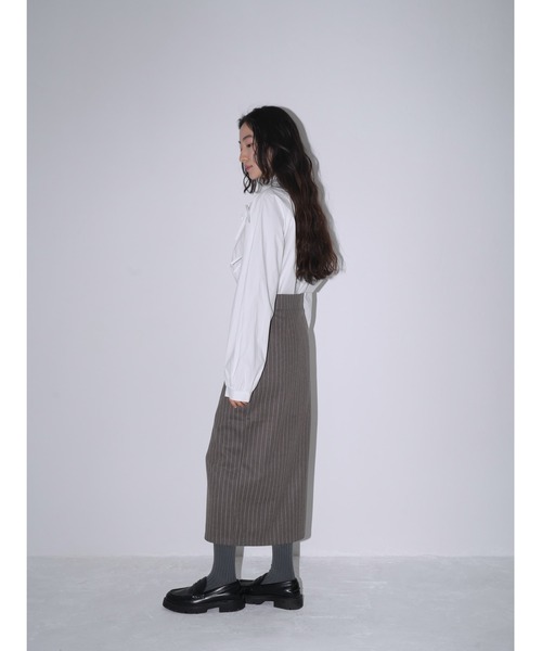 Uenui スカート ダブルジップ ストライプ タイトスカート : ZOZOTOWN