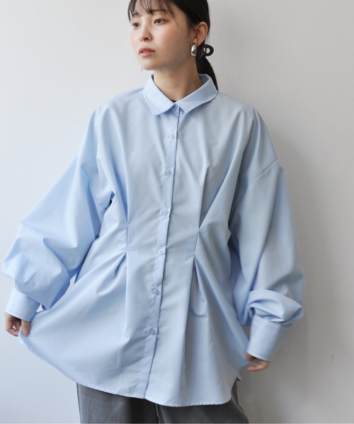 ブラウス シャツ ブロードウエストタックシャツ レディース : ZOZOTOWN 