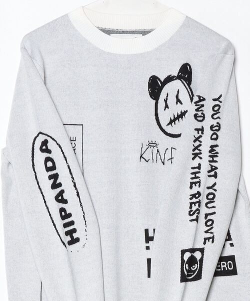 HIPANDA ニット HIPANDA 】1021男女兼用 ニットセーター UNISEX SWEATER / GREEN