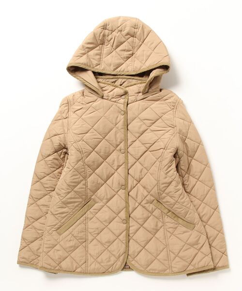 「BEAMS HEART」 キルティングブルゾン LARGE ベージュ レディース_画像2