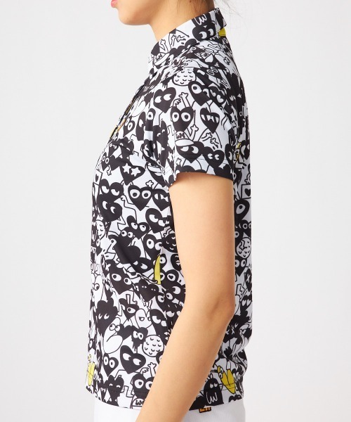 美品　LOUD MOUTH ラウドマウス　アメコミ総柄　ポロシャツ　L 中古 メンズ ラウドマウス LOUDMOUTH 半袖ポロシャツ M カラフル